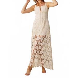 NEW ENDLESS BLU. island bloom crochet maxi dress in natural cream